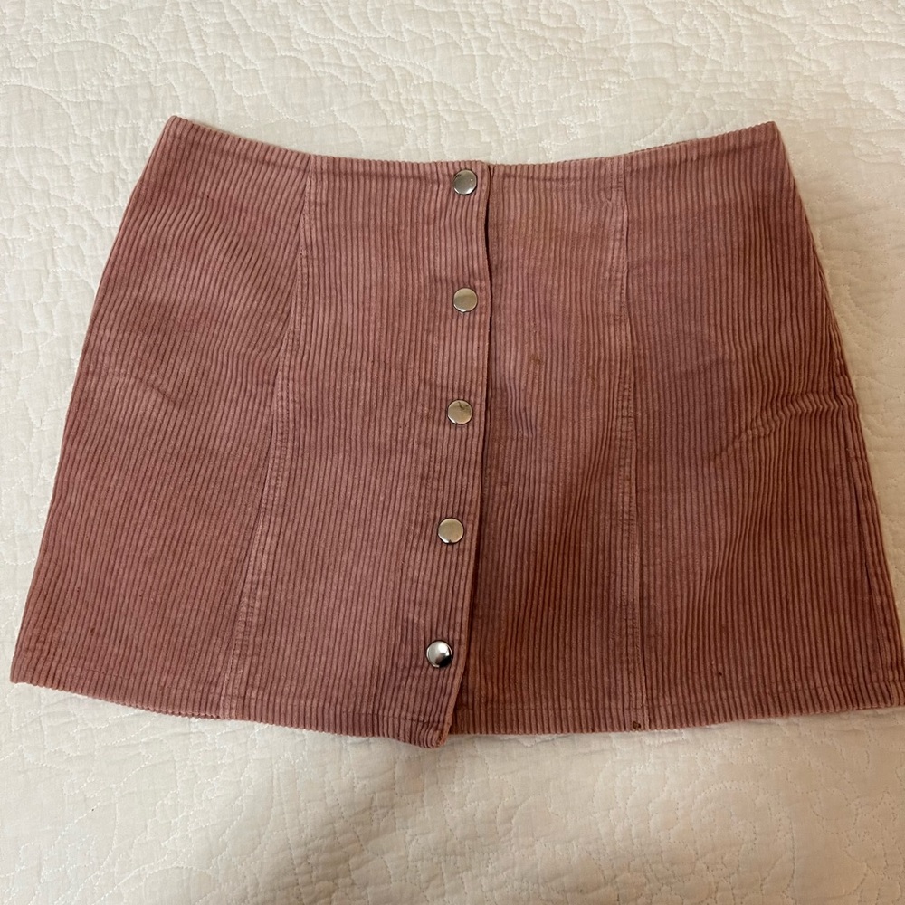 Pink Corduroy Skirt